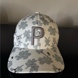 Puma Gray and White Floral Hat